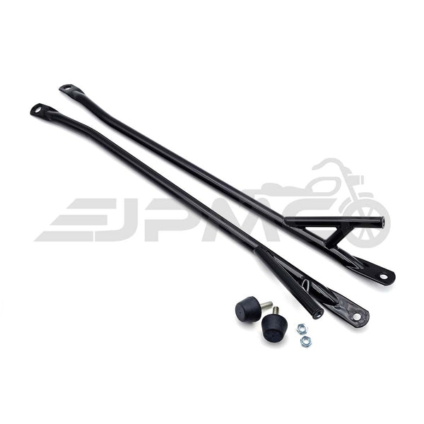 SET Enduro-Streben | Unterzugsstreben mit Lenkanschlag - schwarz für Simson S51|S50|S70