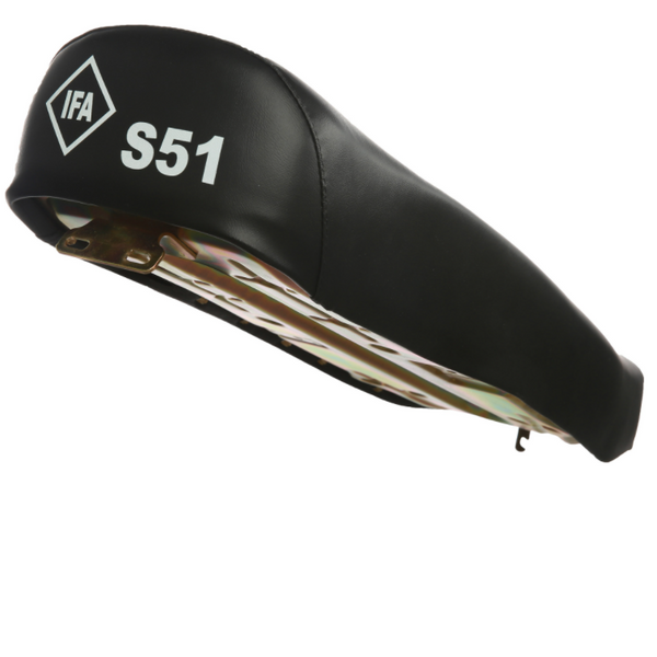 Sitzbank glatt, schwarz mit "IFA S51"-Schriftzug - für Simson S50, S51, S70