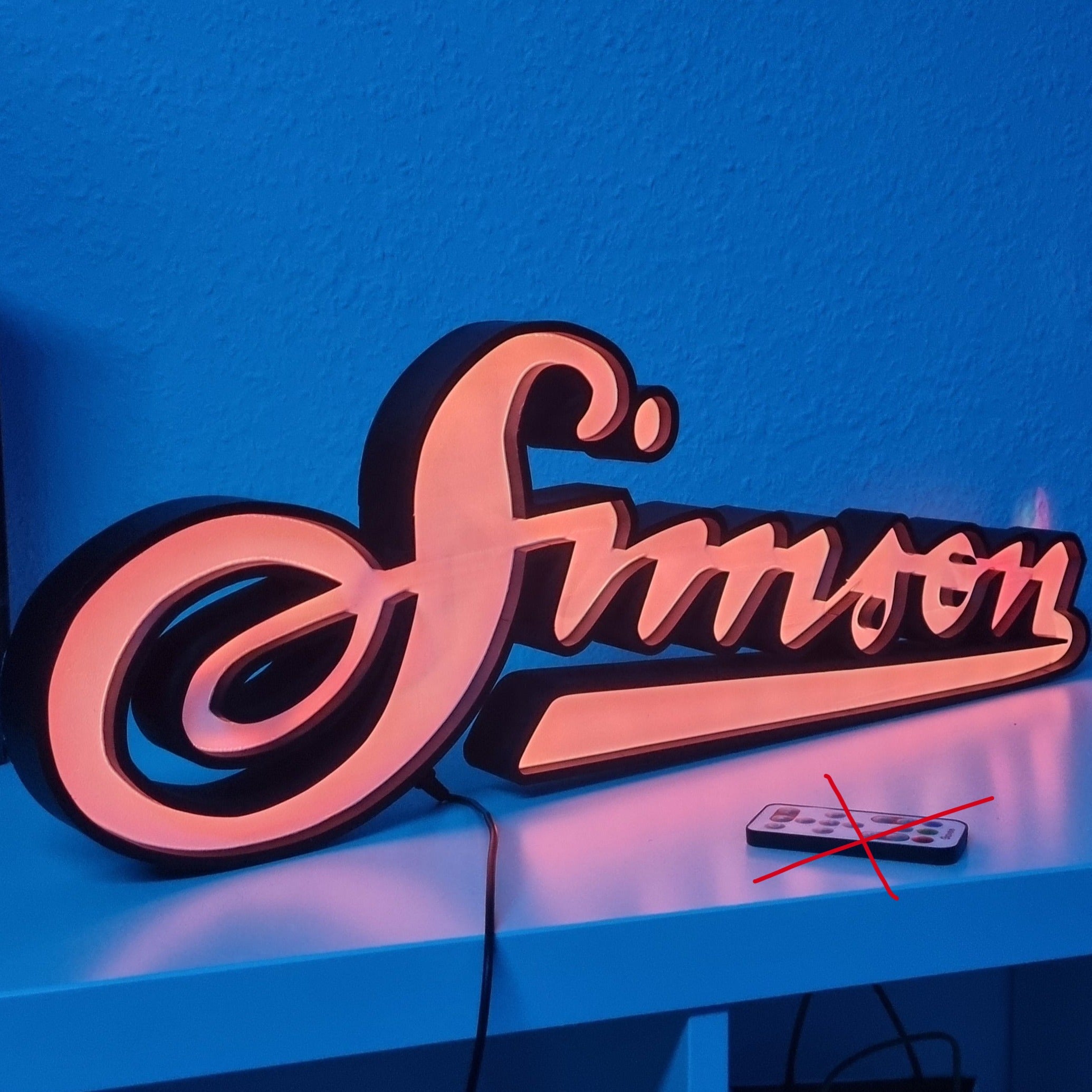 Simson Variante 2 LED-Schriftzug