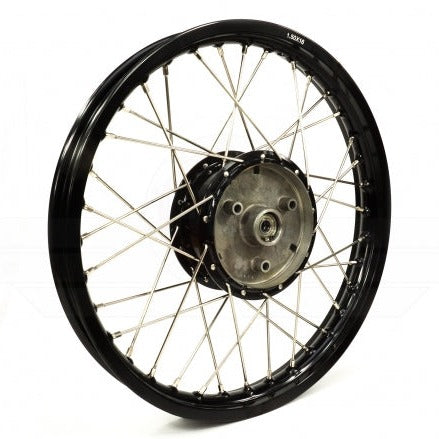 Speichenrad schwarz komplett eloxiert - Edelstahl Speichen - 1,5X16