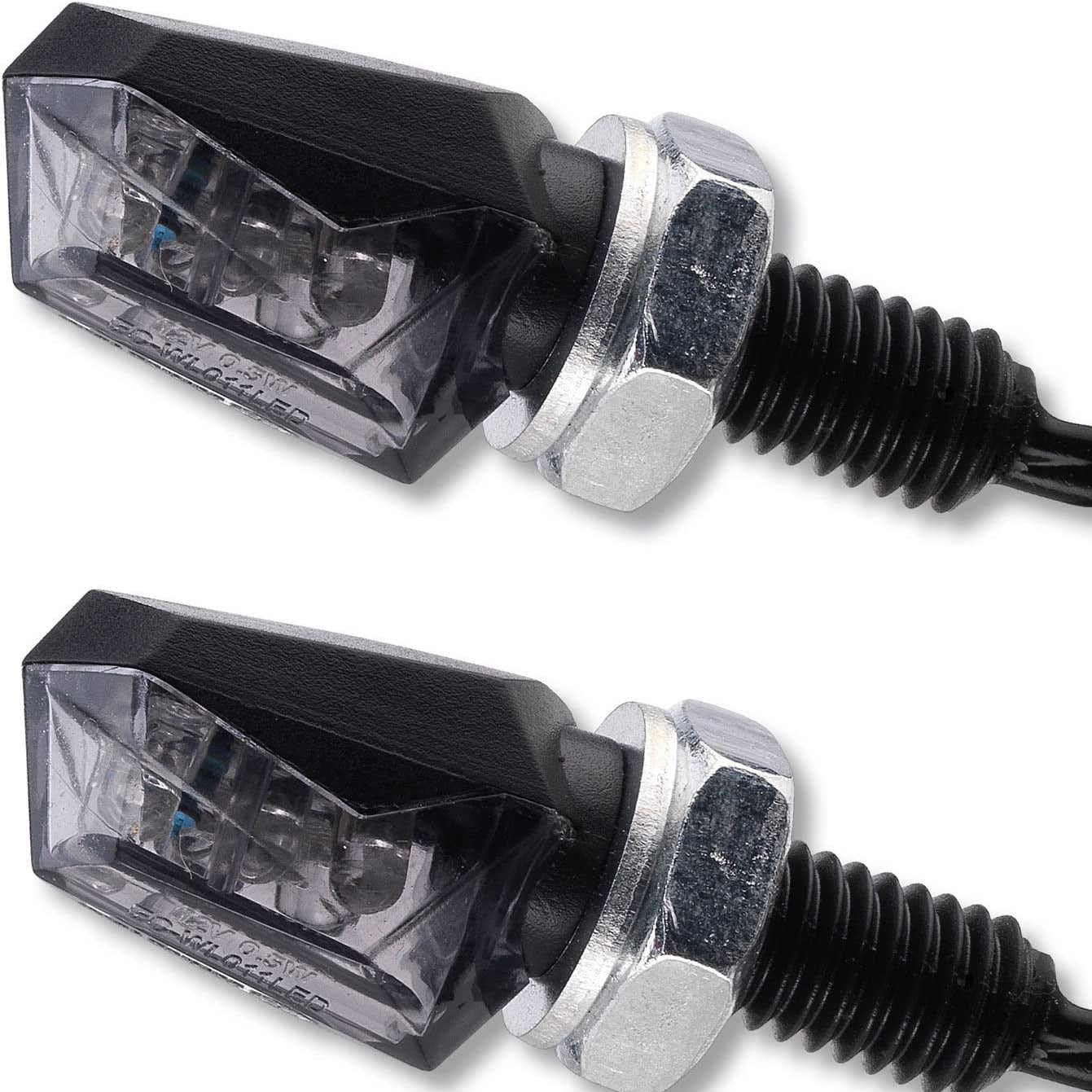 LED Motorrad Mini Blinker Tiny schwarz getönt - universal hinten