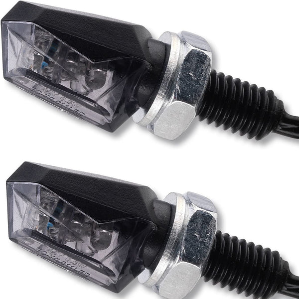 LED Motorrad Mini Blinker Tiny schwarz getönt - universal hinten - e-geprüft