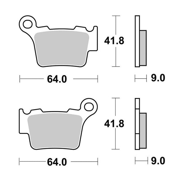 Renn-Bremsbelag hinten BRAKING 891CM46 Sintermetall