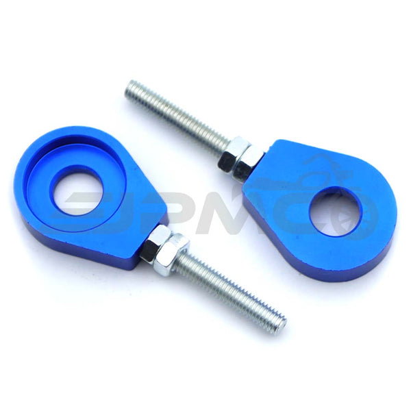 Eloxierter CNC Kettenspanner, Paar/2-teilig, passend für Simson mit 12mm Steckachse, Aluminium