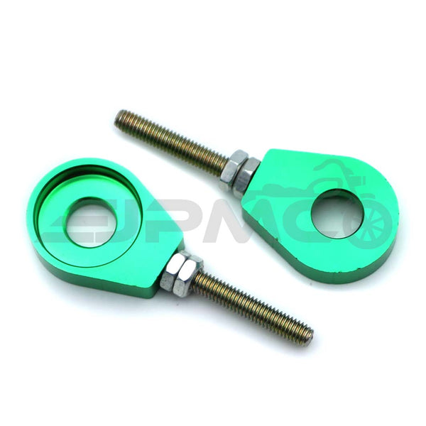 Eloxierter CNC Kettenspanner, Paar/2-teilig, passend für Simson mit 12mm Steckachse, Aluminium