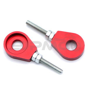 Eloxierter CNC Kettenspanner, Paar/2-teilig, passend für Simson mit 12mm Steckachse, Aluminium