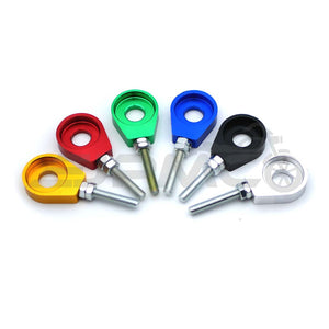 Eloxierter CNC Kettenspanner, Paar/2-teilig, passend für Simson mit 12mm Steckachse, Aluminium