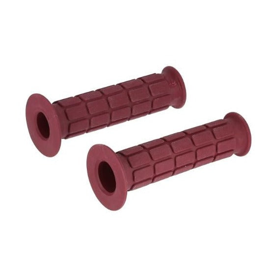 Set: Lenkergummis für Gasdrehgriff und Festgriff, Waffelmuster, weinrot - für Simson S50, S51, S70, SR50, SR80
