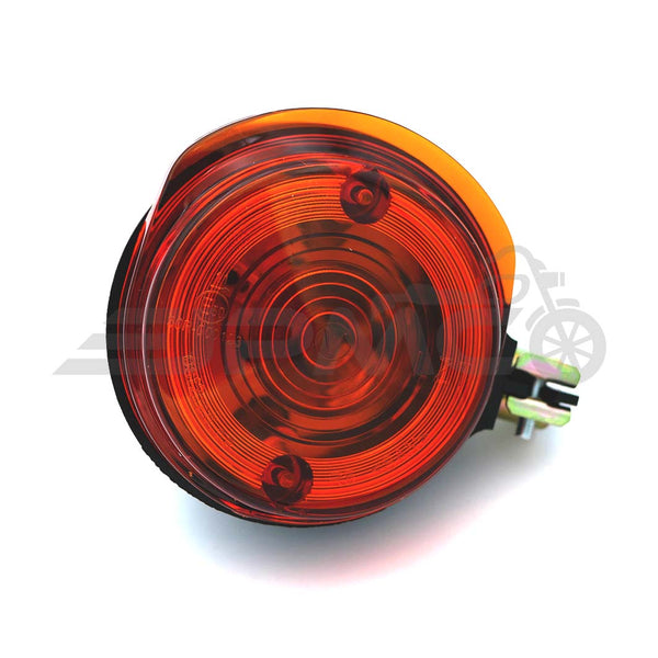 Set: 2 Blinker vorn, rund in Schwarz mit orangenem Glas - Simson S50, S51, S70, SR50, SR80, MZ ETZ, TS
