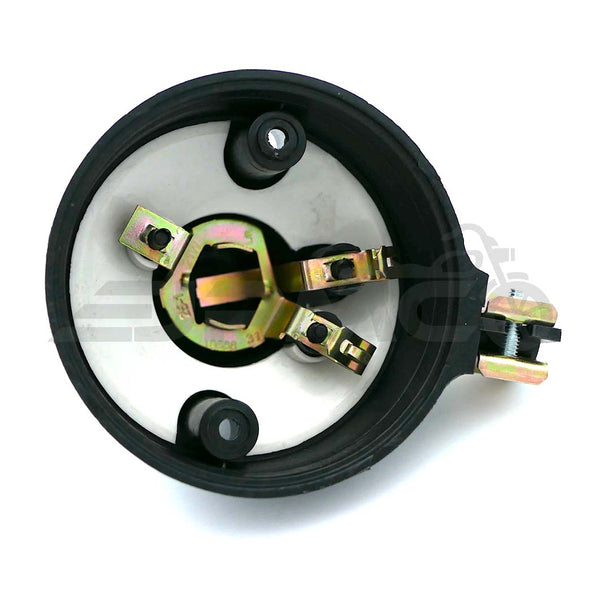 Set: 2 Blinker vorn, rund in Schwarz mit orangenem Glas - Simson S50, S51, S70, SR50, SR80, MZ ETZ, TS
