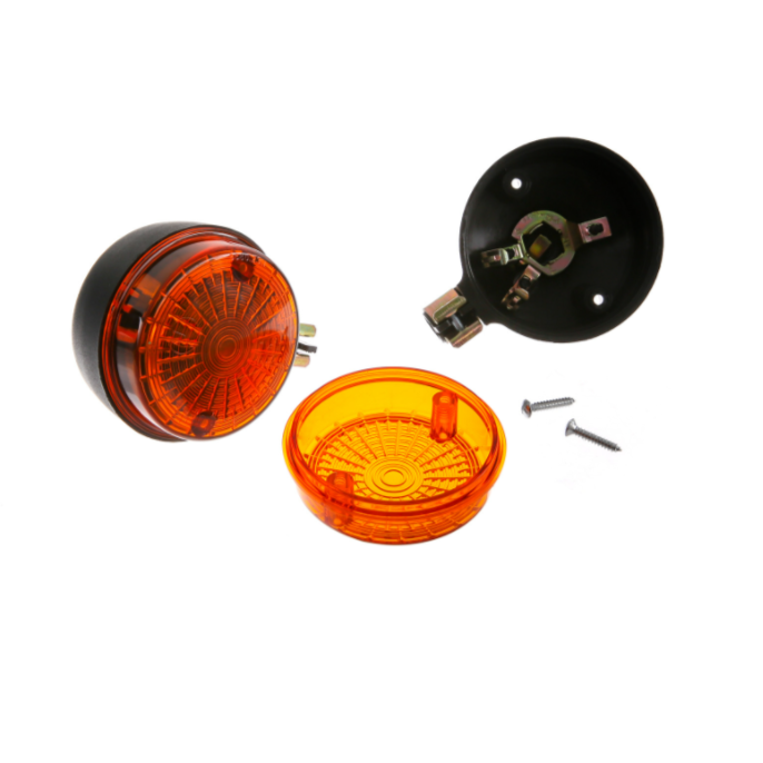 Set: 2 Blinker hinten, rund in Schwarz mit orangenem Glas - Simson S50 –  JPMC-2RadParts